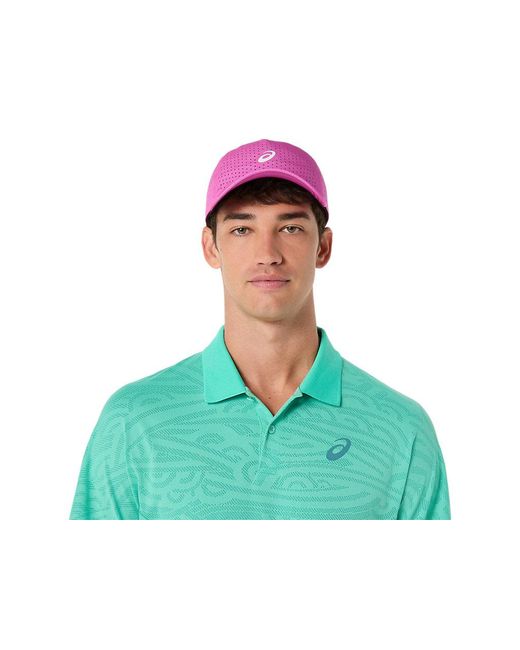Asics Green Match Jacquard Polo Ss Top for men