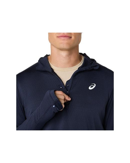 Asics Blue Road Winter Ls Hoodie for men