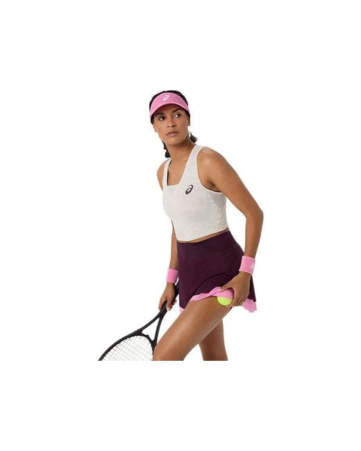 Asics Red Match Jacquard Crop Top