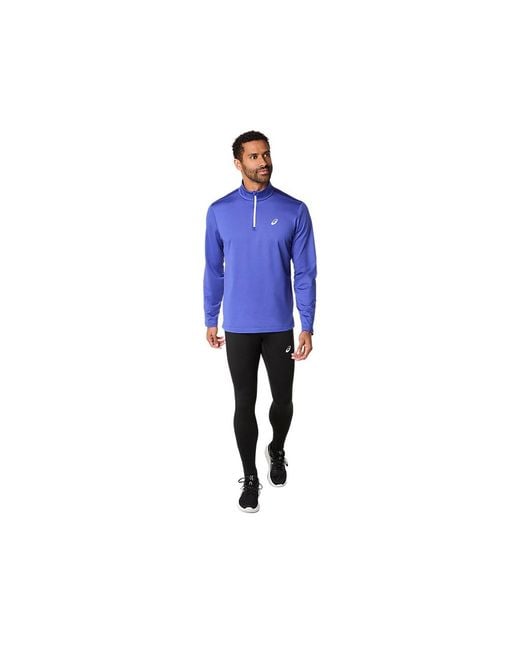 Core Ls 1/2 Zip Winter Top di Asics in Blue da Uomo