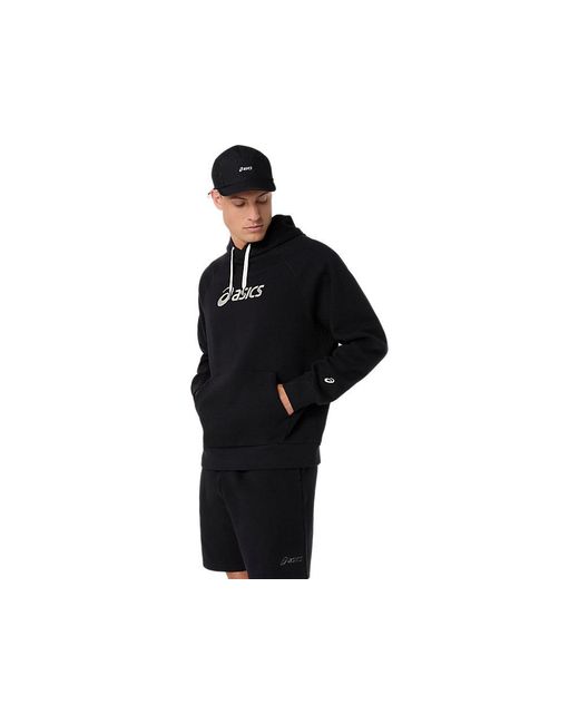 Asics Black Logo Fleece Hoodie for men