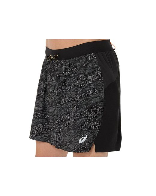 Asics Fujitrail All Over Print 5In Short in het Black voor heren
