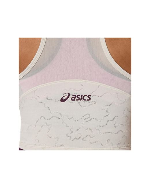 Asics Red Match Jacquard Crop Top
