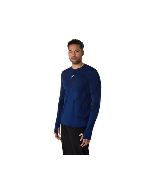 Asics ROAD SEAMLESS LS TOP in Blue für Herren