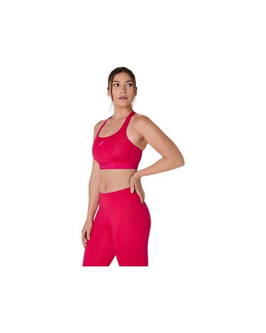 Asics Red Game Compression Bra