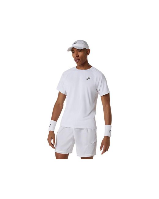 Asics White Match Ss Top for men