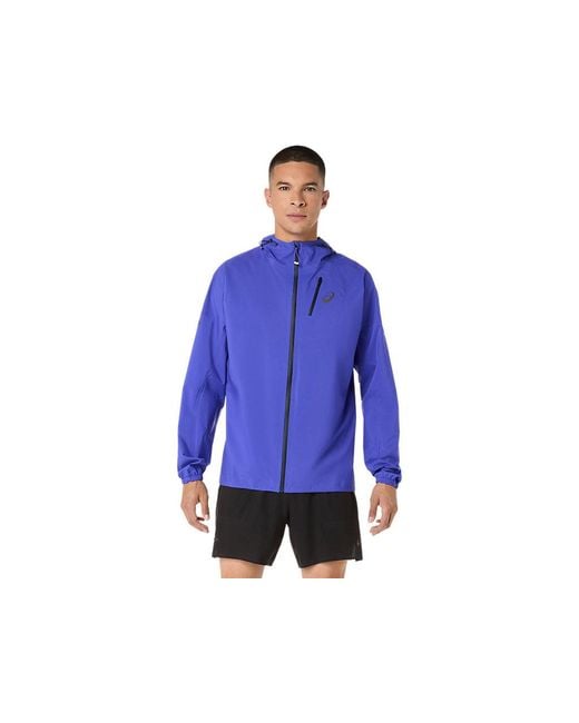 Asics Blue Fujitrail Elite Waterproof Jacket for men