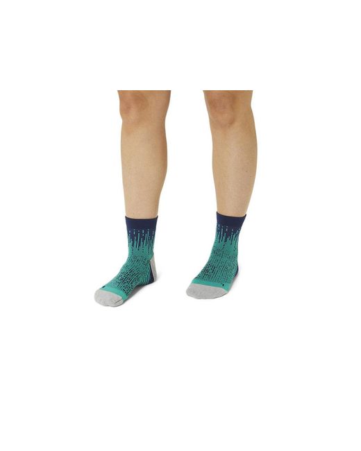 Asics Green Performance Run Sock Quarter for men
