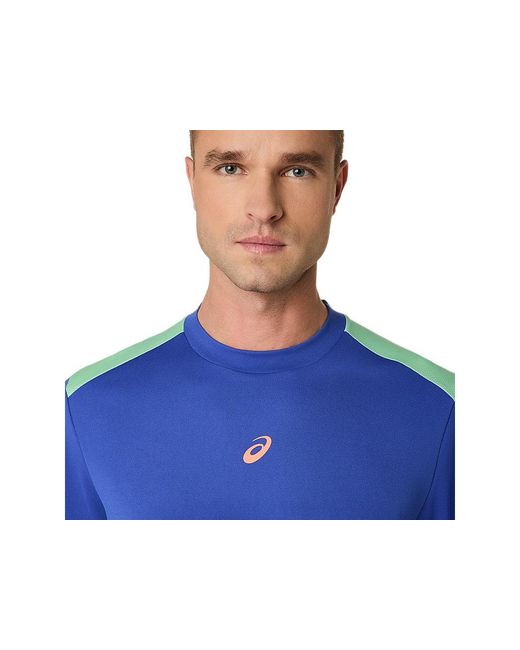 Asics Padel Court Ss Top in het Blue voor heren