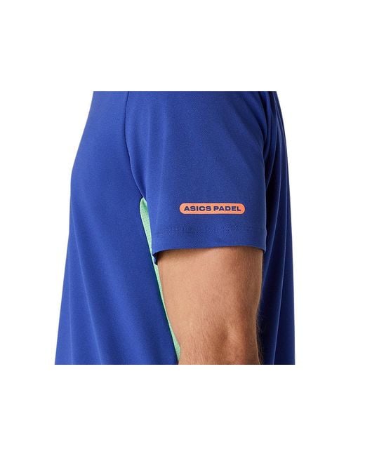 Asics Padel Court Ss Top in het Blue voor heren