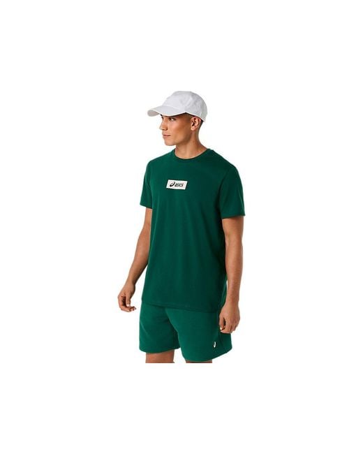 Asics Chest Logo Tee in het Green voor heren