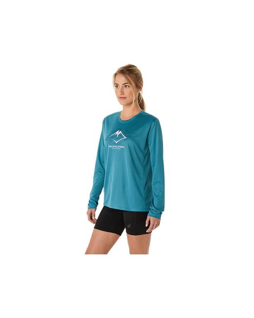 Asics Blue FUJITRAIL LOGO LS TOP