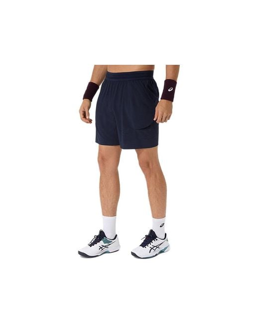 Asics Blue Match Laser Cut 7In Short for men
