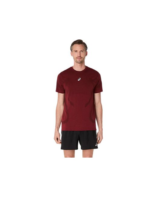 Asics Road Seamless Ss Top in het Red voor heren
