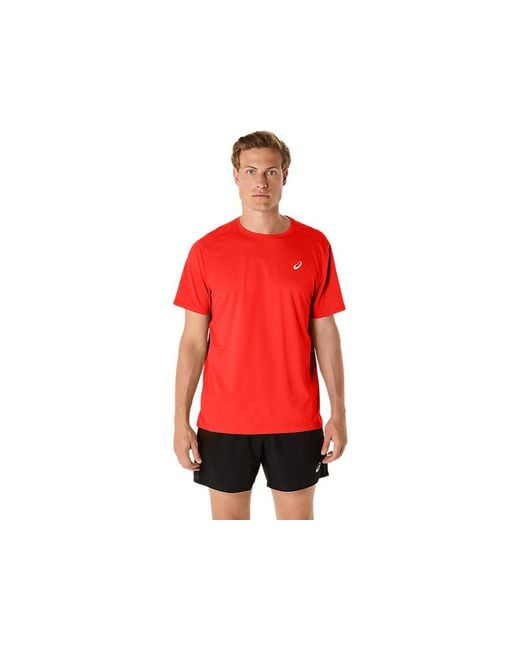 Asics Core Ss Top in het Red voor heren