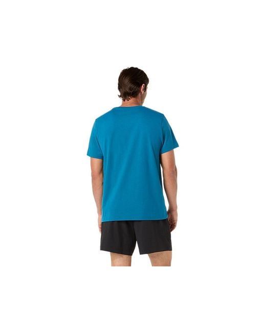 Asics Blue Logo Graphic Tee for men