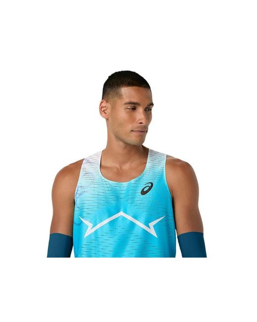 Asics Metaspeed Singlet in het Blue voor heren