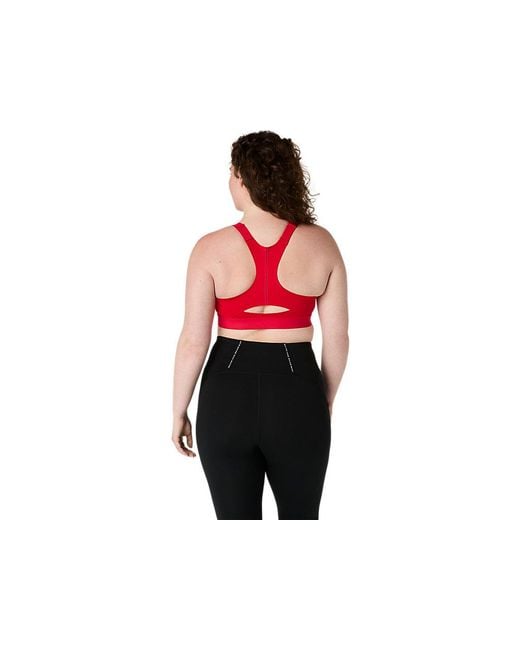 Asics Road Combination Zip Bra in het Red