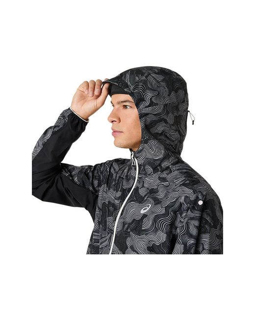 Asics Black Fujitrail Packable Jacket for men