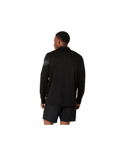 Asics Black Icon Ls 1/2 Zip Top for men
