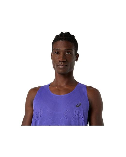 Asics Blue Metarun Singlet for men