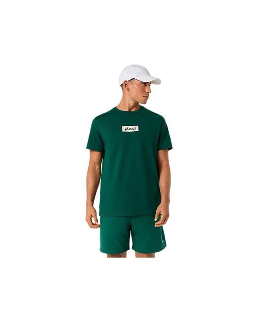 Asics Green Chest Logo Tee for men
