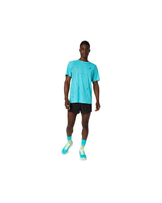 Asics Blue Metarun Ss Top for men