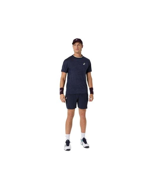 Asics Blue Match Laser Cut 7In Short for men
