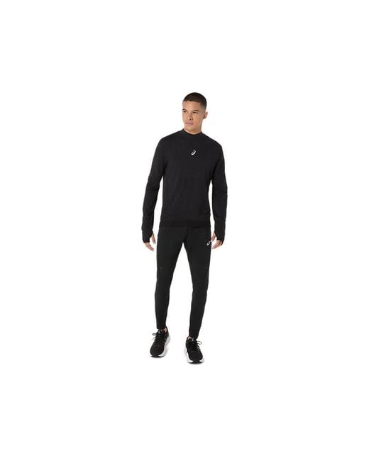 Asics Road Winter Seamless Ls Top in het Black voor heren