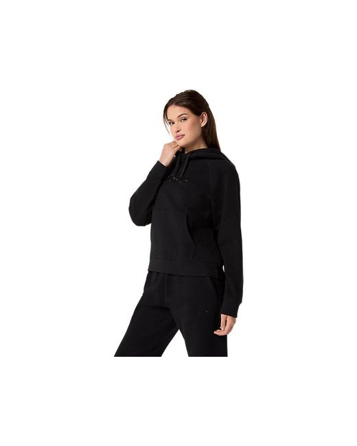 Asics Black Logo Fleece Pullover Hoodie