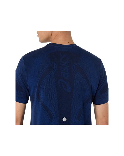 Asics Road Seamless Ss Top in het Blue voor heren