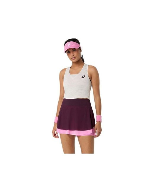 Asics Red Match Jacquard Crop Top