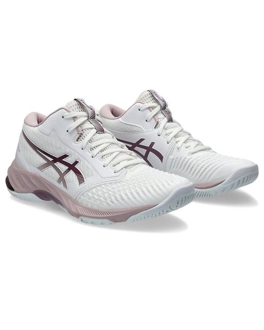 Asics White Netburner Ballistic Ff Mt 3 Volleyball Shoe