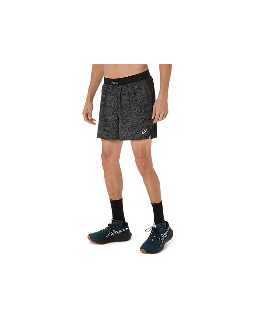 Asics Fujitrail All Over Print 5In Short in het Black voor heren