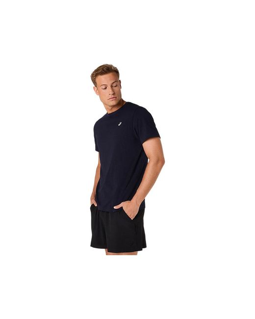 Asics Blue Spiral Embroidery Tee for men