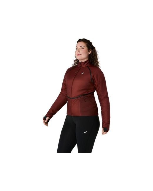 Road Winter Run Jacket Asics en coloris Red