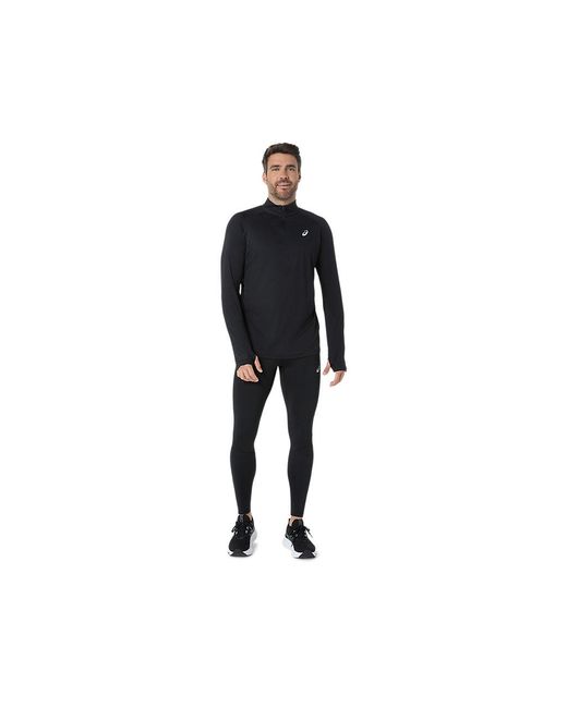 Asics Black Sport Ls 1/2 Zip Top for men