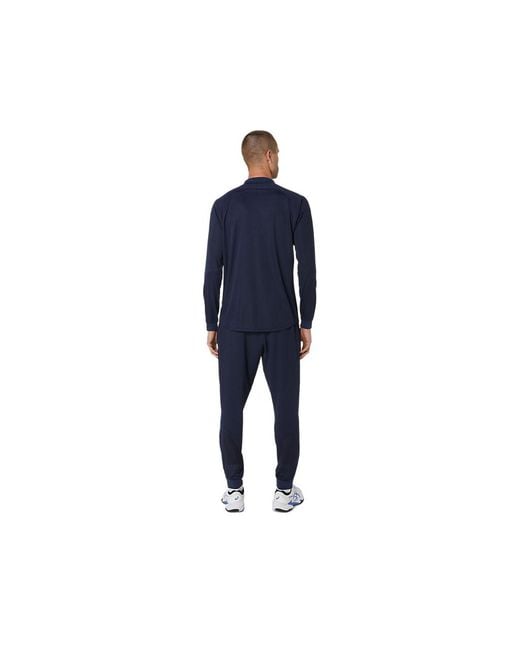 Asics Blue Match Ls 1/2 Zip Top for men