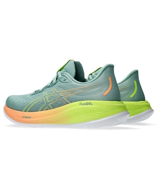 Asics Blue Gel Cumulus 26 Running Trainers S Road Shoes Teal/yellow 11 for men