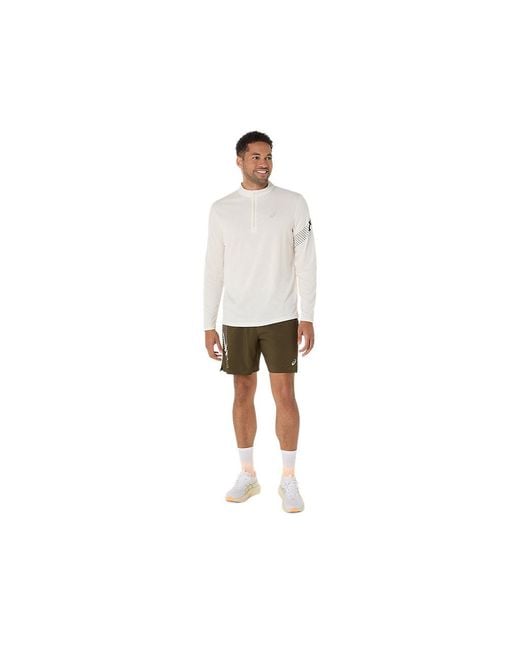 Asics White Icon Ls 1/2 Zip for men