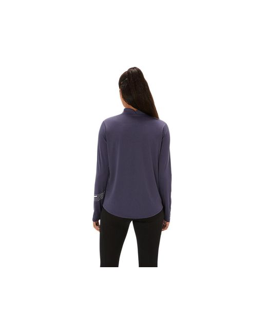 Asics Blue Icon 1/2 Zip Ls Top