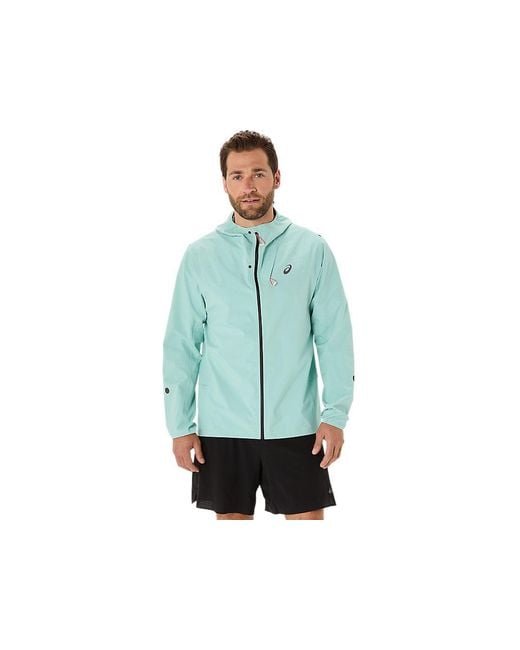 Asics Blue Metarun Waterproof Jacket for men