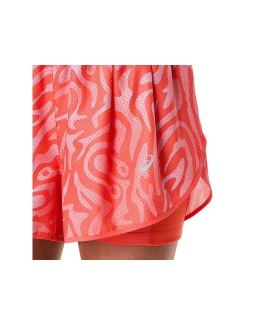 Asics Red Road All Over Print 2-N-1 3.5In Short