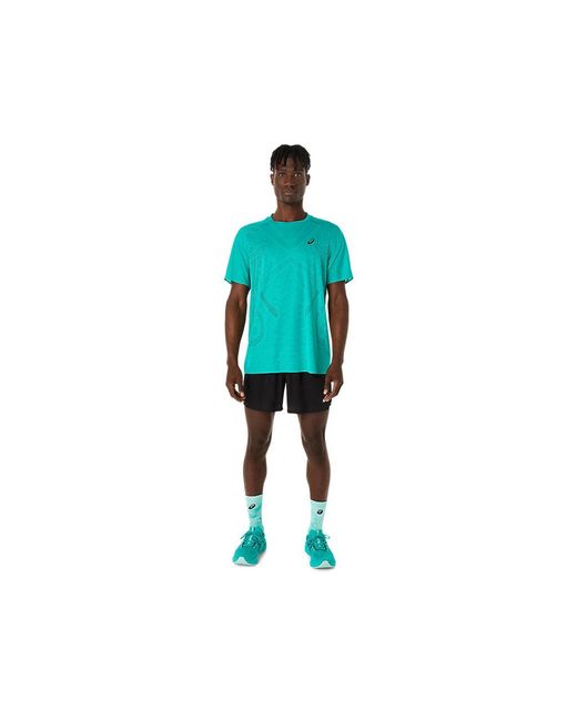 Asics Blue Metarun Ss Top for men