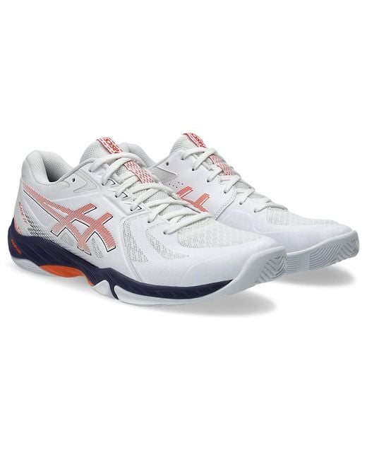 Asics White Sky Elite Flytefoam Mid Top 3 Volleyball Shoes for men