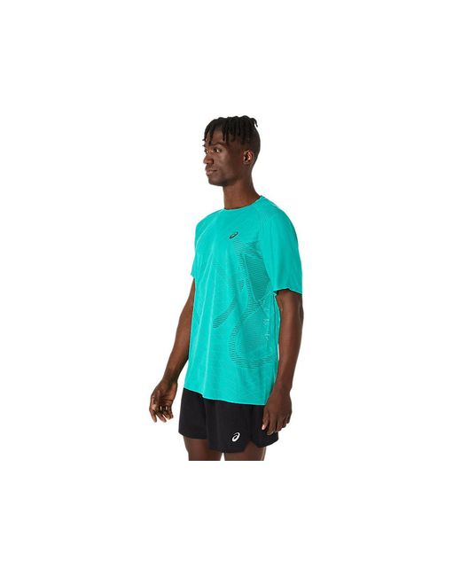 Asics Blue Metarun Ss Top for men