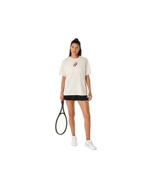 Asics Black Court Graphic Ss Top