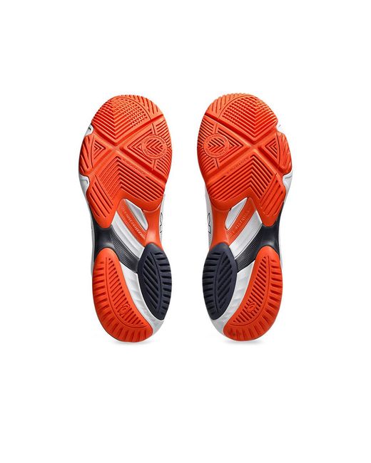 Asics White Netburner Ballistic Flytefoam 3 Volleyball Shoes for men