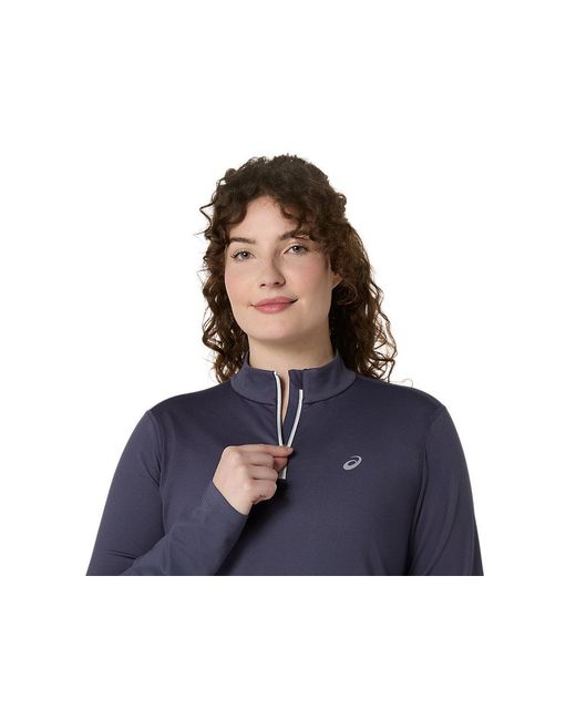 Asics Blue Core Ls 1/2 Zip Winter Top