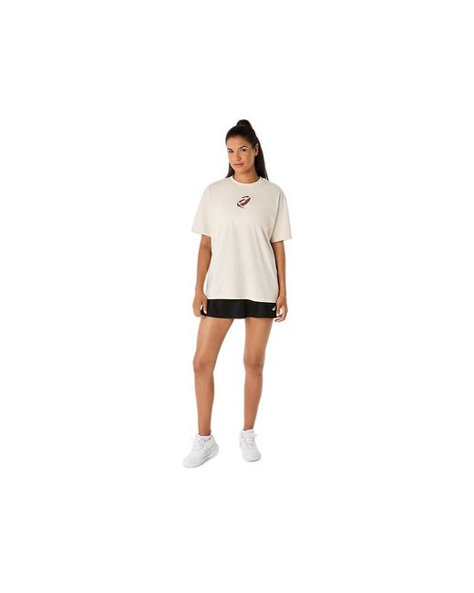 Asics Black Court Graphic Ss Top